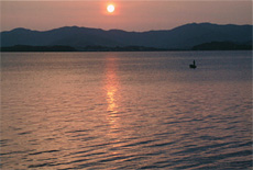 浜名湖の夕日